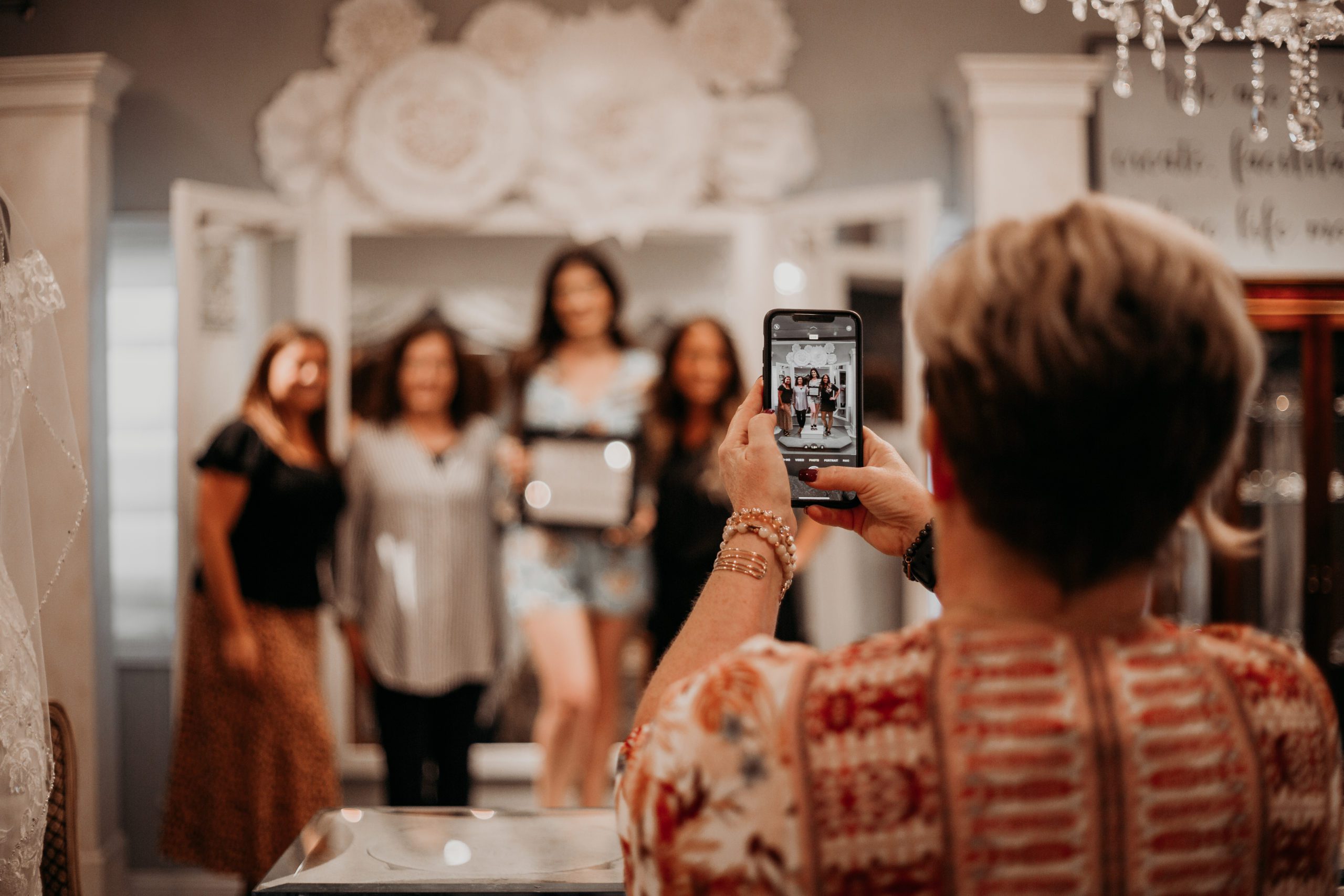 taking a photo after finding the dress